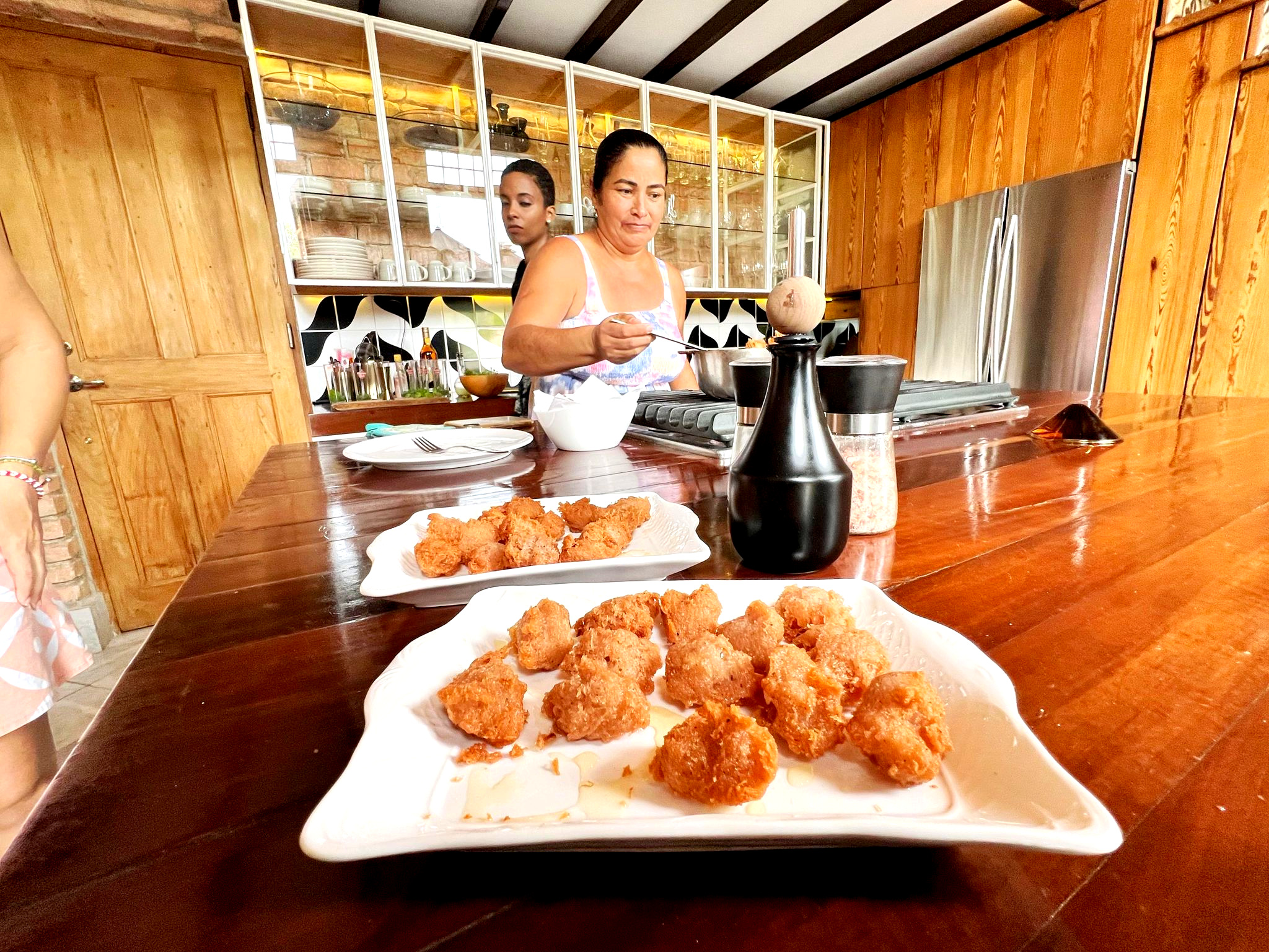 Miriela with croquetas
