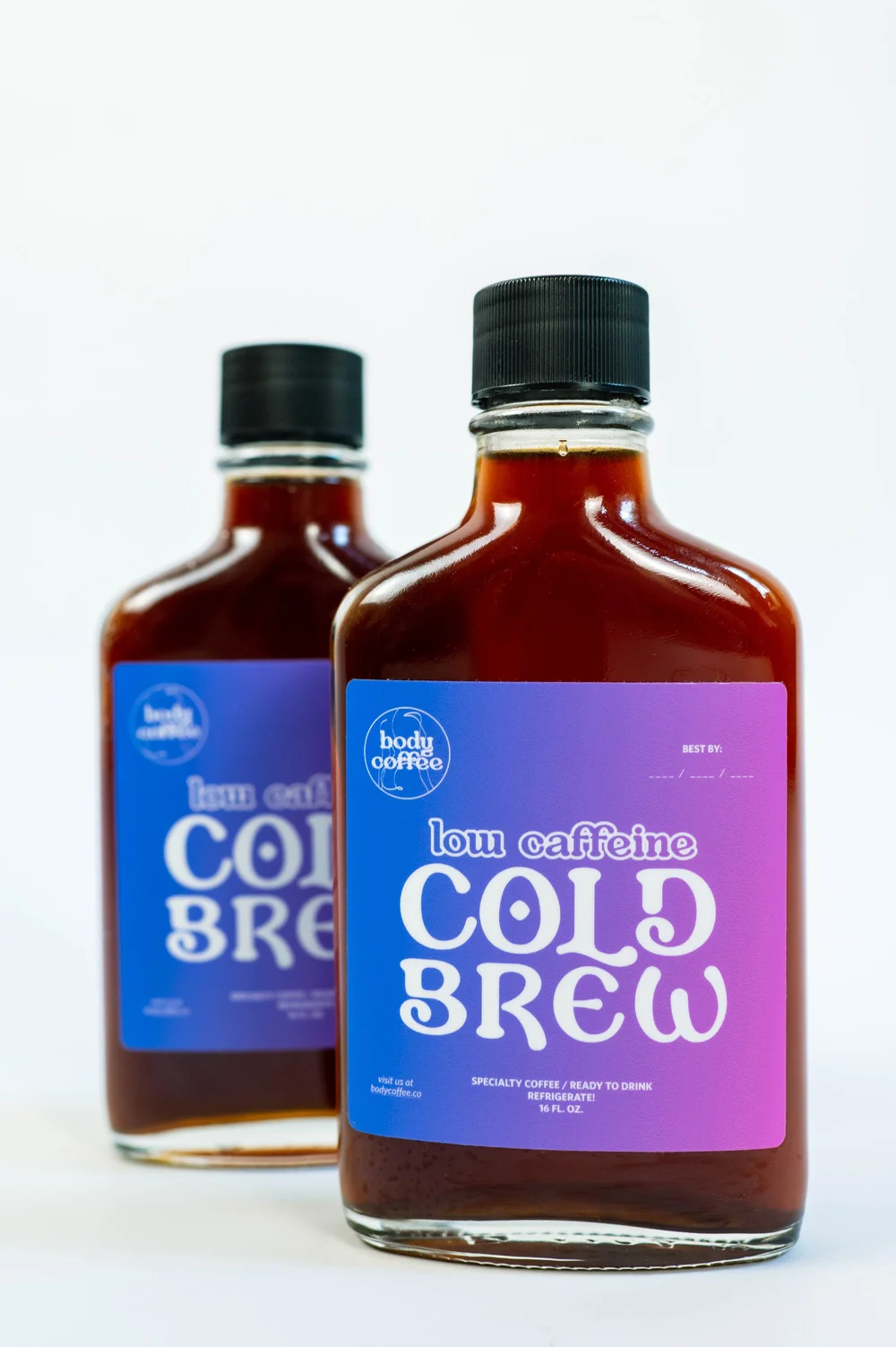 Two bottles of cold brew studio product shot